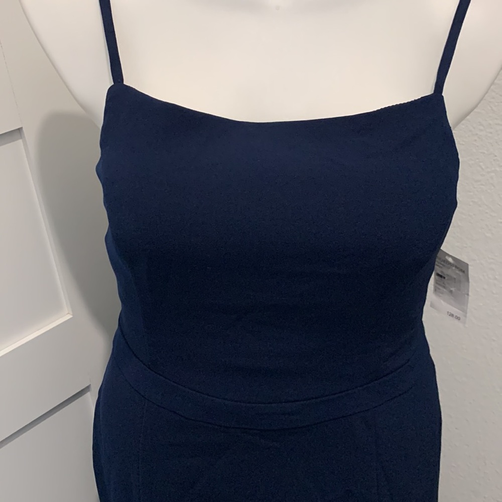 Harlyn Sexy Dark Blue Dress with Back Zipper & Slit